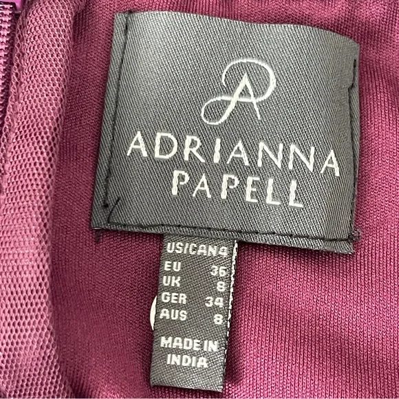 Adrianna Papell Dress Size 4 Midi Beaded Flapper Whimsigoth Dark Fairycore - Picture 11 of 13